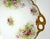 Art Nouveau Antique 1900s Jean Pouyat Limoges Hand-Painted Handled Cake Plate - Pink Roses For Sale - Image 3 of 11