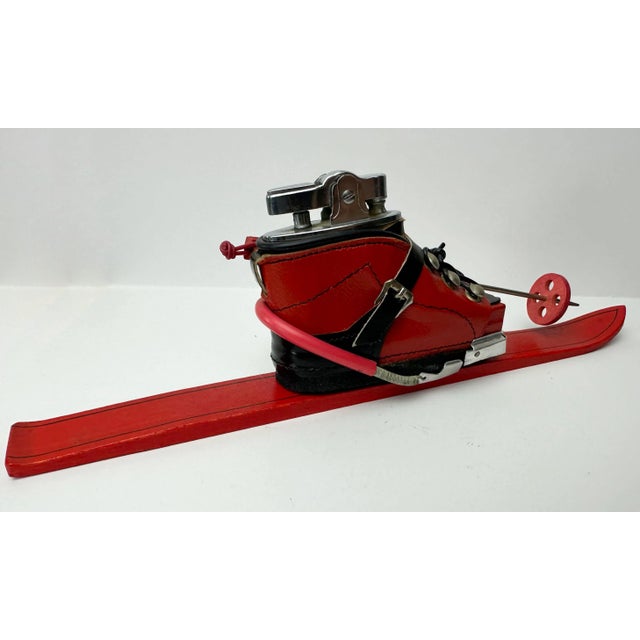 レザー製スキー靴と木製ポール付きスキーセット　アンティーク　　　レトロ スキー靴 19cm外寸231mm 良品 送料込¥1,999- - メルカリ