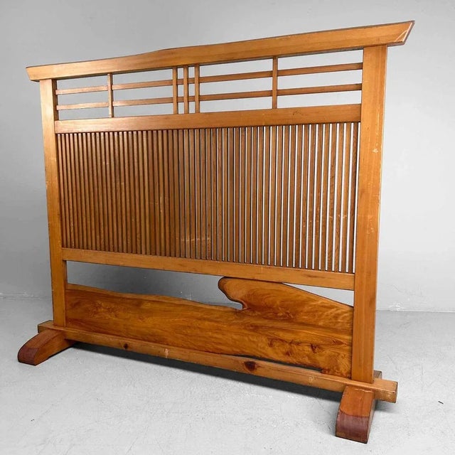 Mid-Century Modern Vintage Japanese Wooden Screen Room Divider, Tategu Fittings, 1960s For Sale - Image 3 of 10