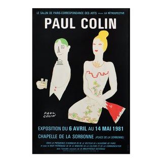 1981 French Exhibition Poster - Paul Colin Retrospective at Chapelle De La Sorbonne For Sale