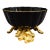 Mid 20th Century Jay Strongwater Brittany Black Porcelain 18k Gold Embellished Fluted Bowl For Sale