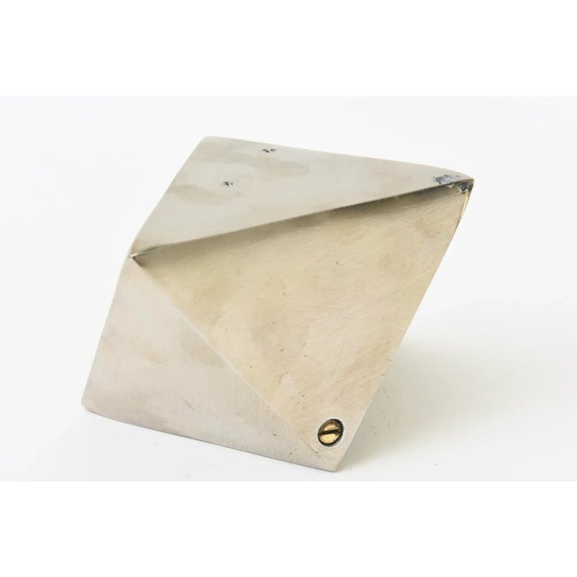 Metal Vintage Two Brass and Nickel Sculptural Objects or Paperweights, 1960's For Sale - Image 7 of 12