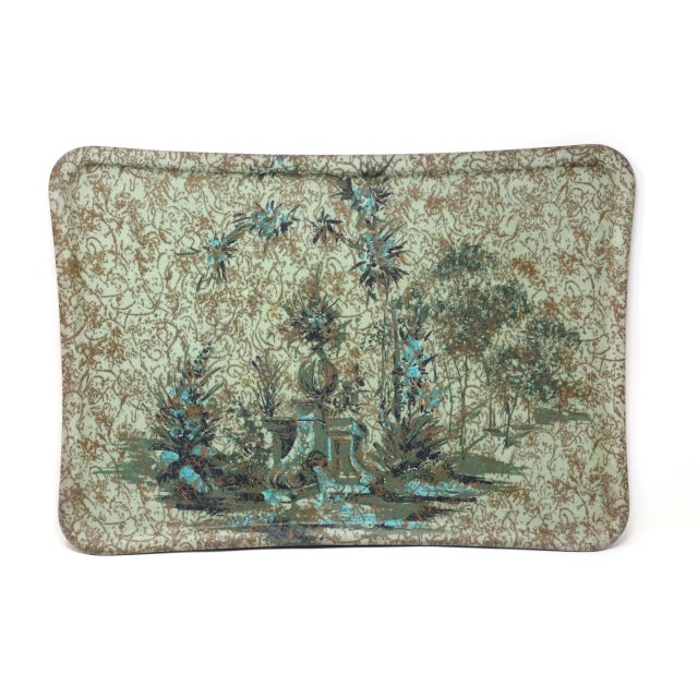 Vintage Mint Green Large Fiberglass Serving Tray For Sale - Image 9 of 9