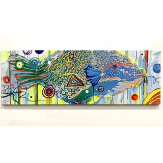 Alessandro Filetti, Pesce Colorato (Colorful Fish), Mixed Media on Canvas, 2013 For Sale