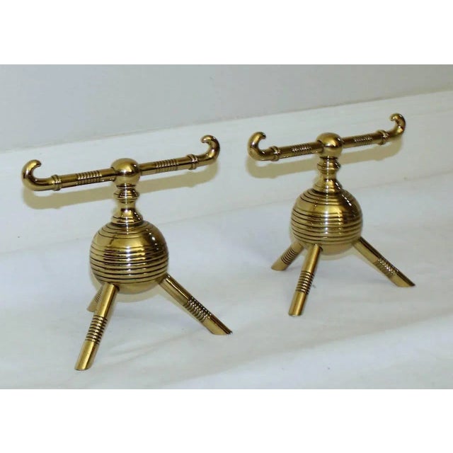 Late 19th Century Antique Christopher Dresser Aesthetic Movement Andirons - A Pair For Sale - Image 4 of 10