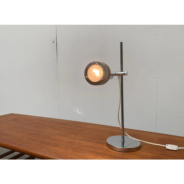 Space Age Chrome Slat Table Lamp For Sale - Image 9 of 18