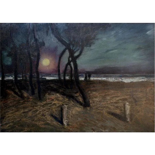 Impressionist "Pacific Grove Moonlight" Landscape Oil Painting For Sale - Image 3 of 4