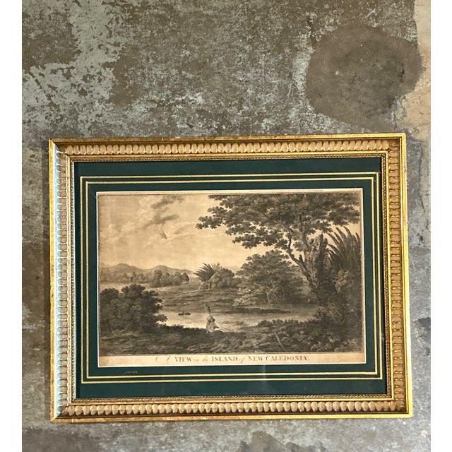 French Country Vintage Framed New Caledonia Island Print For Sale - Image 3 of 12