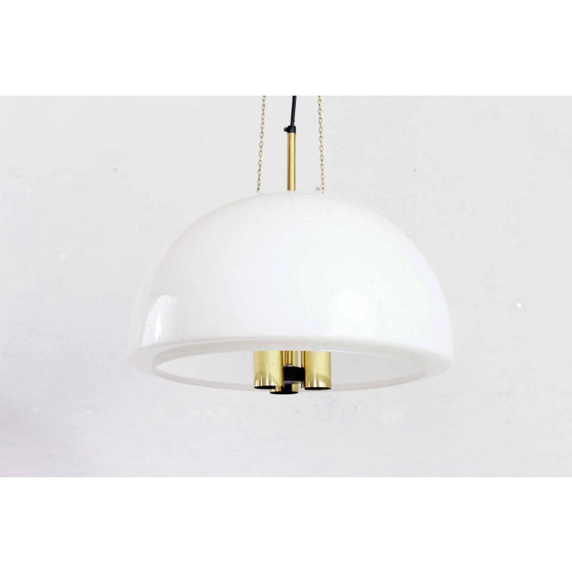 Opaline and Brass Ceiling Lamp from Glashütte Limburg, 1960s For Sale - Image 10 of 12