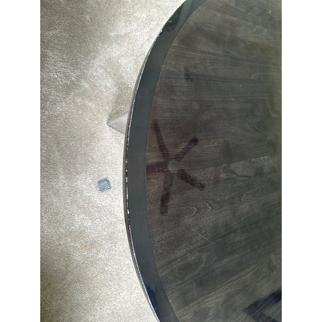 Roche Bobois Roche Bobois Alto Low Round Aluminium and Wood Coffee Table For Sale - Image 4 of 8