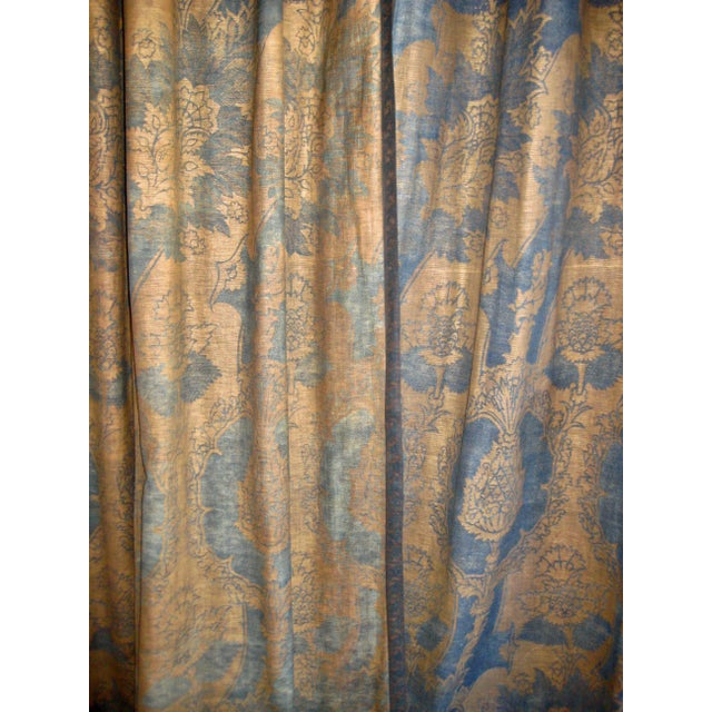 1900 - 1909 Antique Fortuny Set of Curtains-Drapes and Valence For Sale - Image 5 of 17