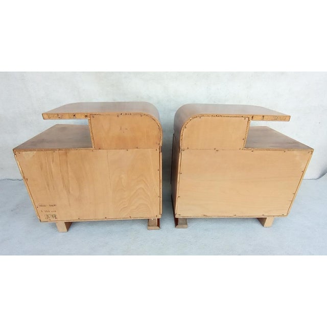 Art Deco Bedside Tables by Jindřich Halabala for Up Závody, 1940s, Set of 2 For Sale - Image 15 of 17