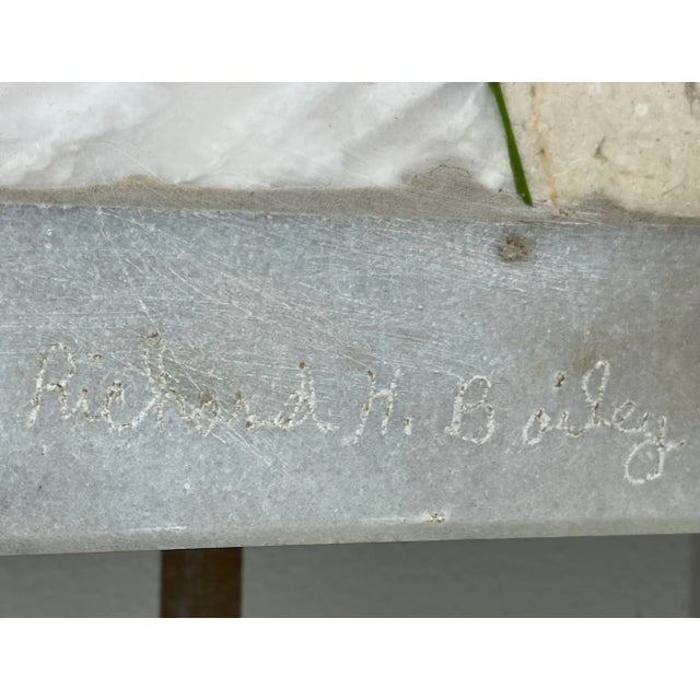 Richard Bailey Mosaic Marble Top Iron Base Coffee Table For Sale - Image 12 of 13