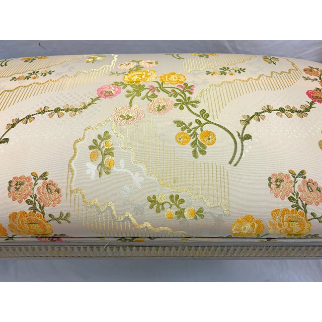 Vintage Francisco Hurtado Rolled Arm Upholstered Bench Made in Spain For Sale - Image 14 of 15