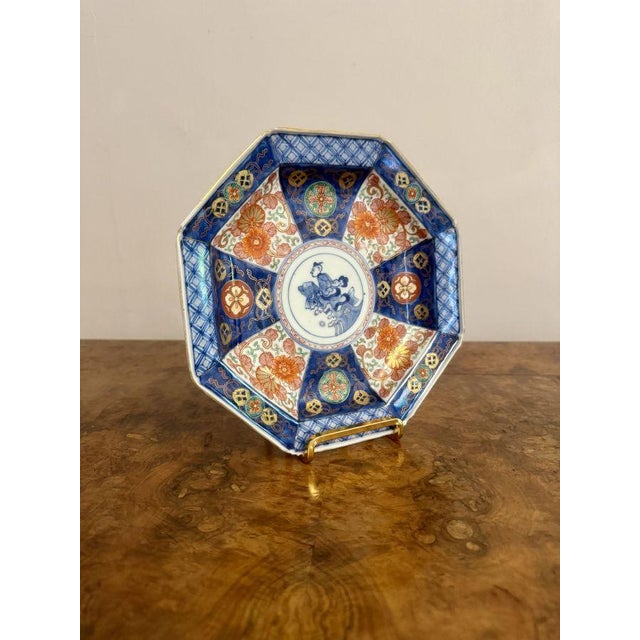 Antique Japanese Imari Hexagonal Plate, 1900 For Sale - Image 3 of 6