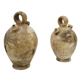 20th Century Italian Peasant Water Flasks, Set of 2 For Sale