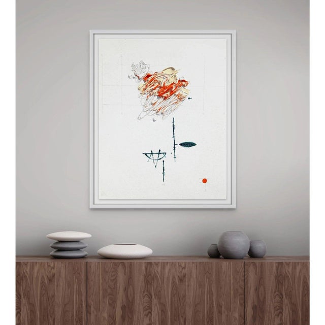 'Flower' #2 - Contemporary Minimalist Botanical Painting. Oil and pencil on canvas. Original artwork by Diane Grant....