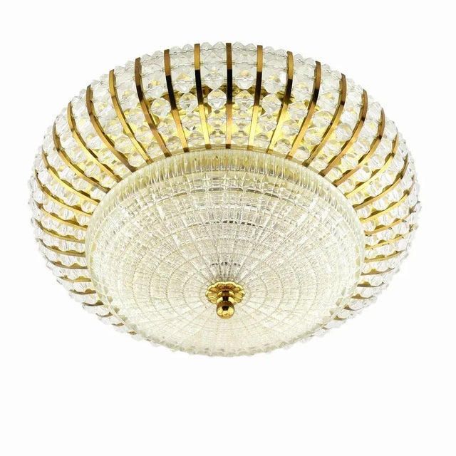Mid-Century Modern Mid-Century Round Ceiling or Wall Lamp in Glass & Brass attributed to Emil Karl Stejnar, 1960s For Sale - Image 3 of 8
