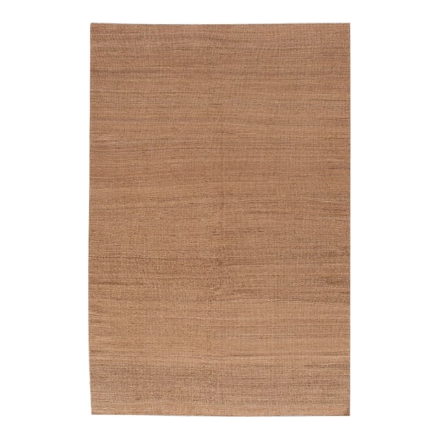 2010s Solid Brown Contemporary Kilim Flatweave Wool Rug For Sale