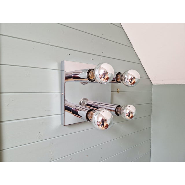 Space Age Tubular Chrome Metal Ceiling Light, 1970s For Sale - Image 6 of 18