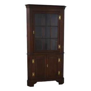 1970s Henkel Harris Mahogany Corner 1 Piece China Cabinet For Sale
