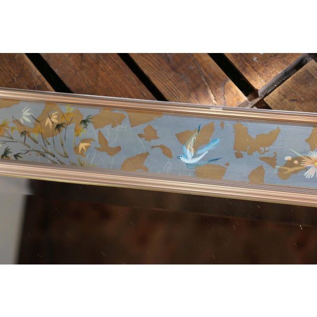 Vintage LaBarge Chinoiserie Silver-Leaf Reverse-Painted Wall Mirror — 1970s For Sale - Image 9 of 18