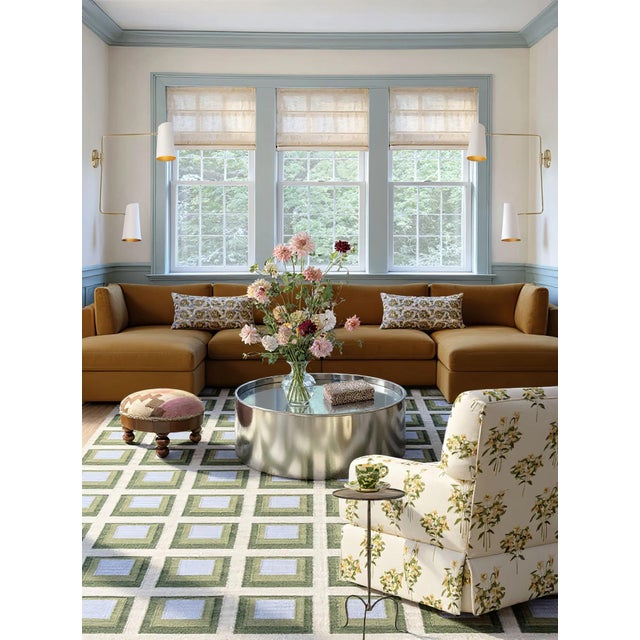 Josef Albers Color Study Handwoven Wool Flatweave SAMPLE Rug - Topanga For Sale - Image 4 of 6