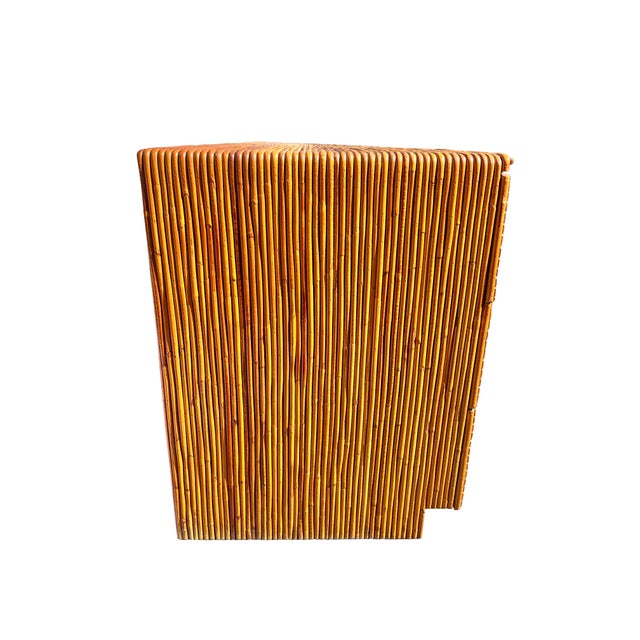 Vintage Rattan Wrapped Wicker Long Dresser or Credenza Lowboy in Coastal Boho Chic Design For Sale - Image 10 of 11