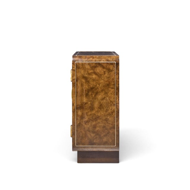 Mid 20th Century Mastercraft Mid Century Burlwood and Brass Credenza For Sale - Image 5 of 8