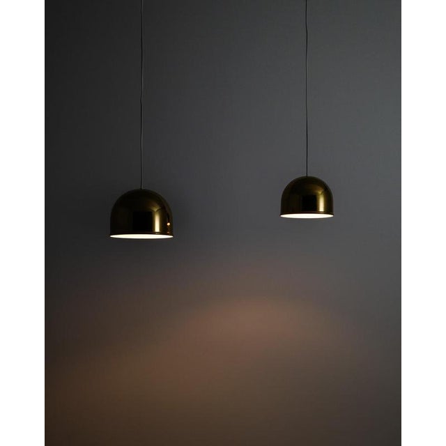 Bergboms Mid-Century Swedish Brass Pendant Lamps by Eje Ahlgren for Bergboms, 1960s, Set of 2 For Sale - Image 4 of 6