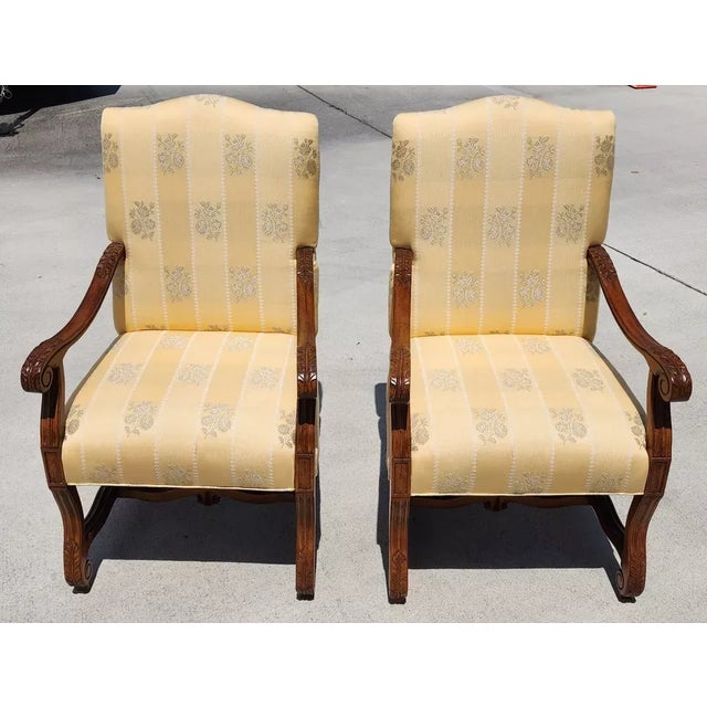 Drexel Heritage French Os De Mouton Armchairs For Sale - Image 9 of 12