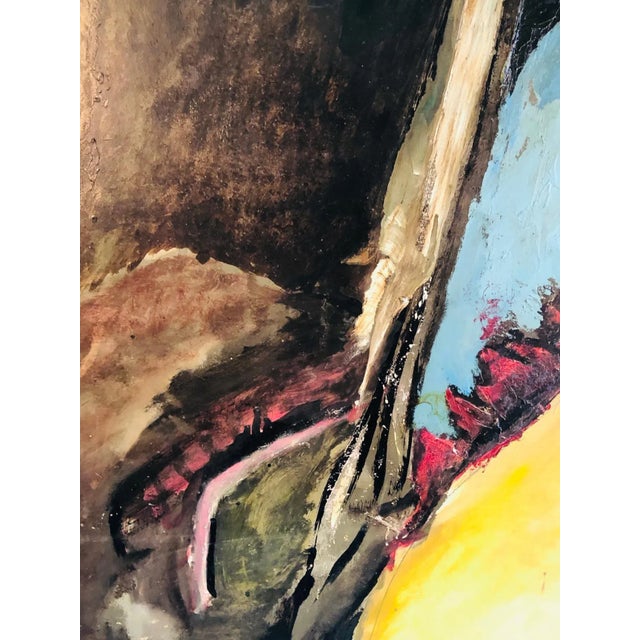 Yellow 1957 Modern Colorful Painting in the Manner of Henrietta Berk For Sale - Image 8 of 12