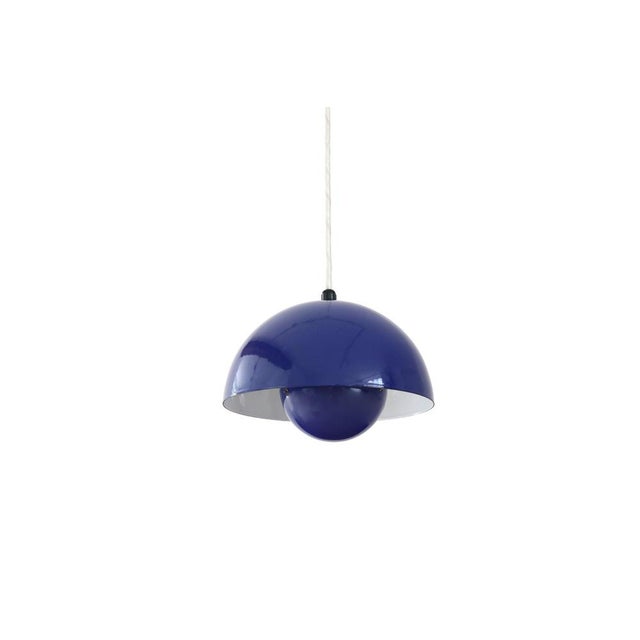 Blue Flowerpot Pendant Lamp by Verner Panton for Louis Poulsen, 1970s For Sale - Image 6 of 6