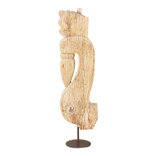Rustic Fossilzed Wood Peacock Figure For Sale