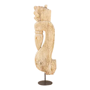Rustic Fossilzed Wood Peacock Figure