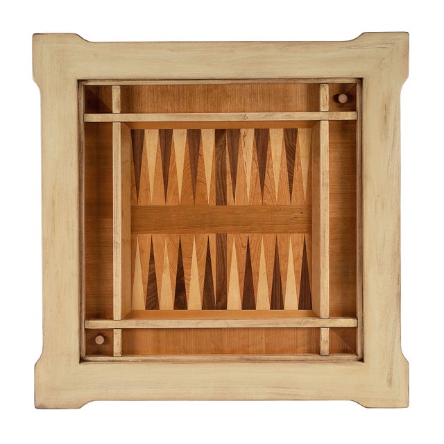 Wood Vincent Multi-Game Card Table, Beige For Sale - Image 7 of 9