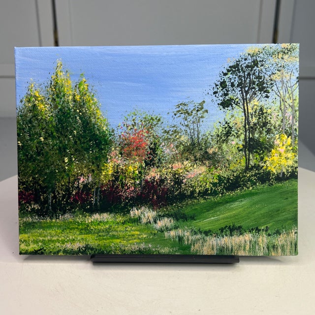 A Beautiful View Acrylic Landscape Painting 6" X 8" Original Wall Art - Unframed For Sale - Image 4 of 7