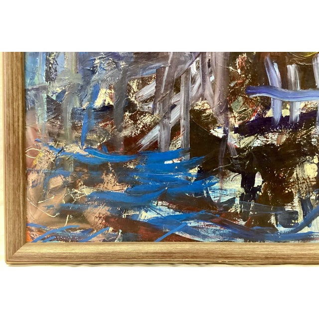 20th Century Oil on Canvas Abstract Painting For Sale - Image 4 of 10