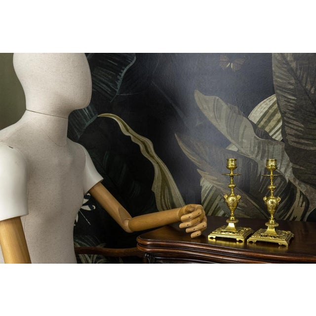 French Neoclassical Bronze Candlesticks, 1930s, Set of 2 For Sale - Image 10 of 18