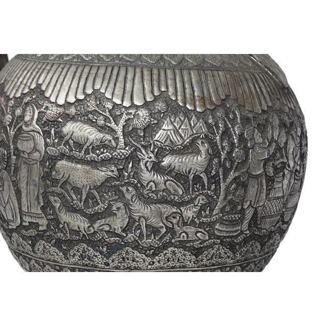 Metal Large Copper Tea Pot with Engraving, 1940s For Sale - Image 7 of 17