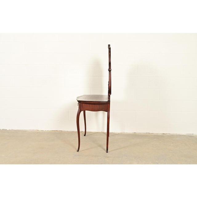 Early Widdicomb Victorian Carved Mahogany Vanity or Dressing Table With Mirror, Circa 1890s For Sale - Image 12 of 14