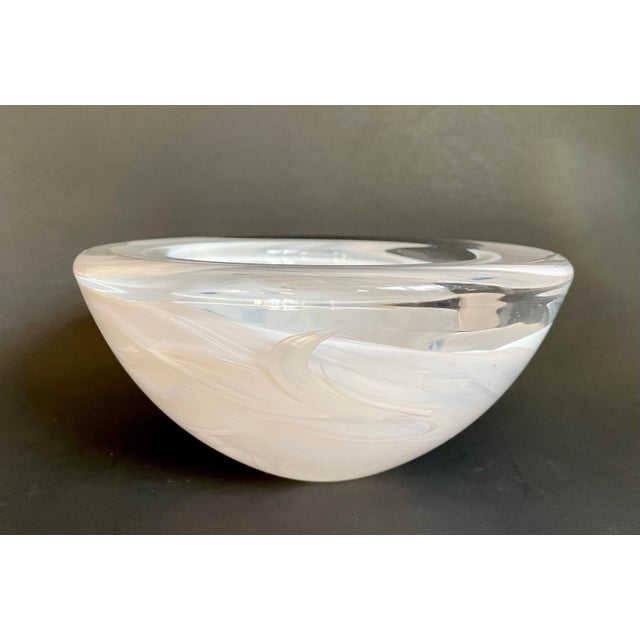 1990s Swedish Kosta Boda "Atoll" Art Glass Bowl Designed by Anna Ehrner For Sale - Image 5 of 10