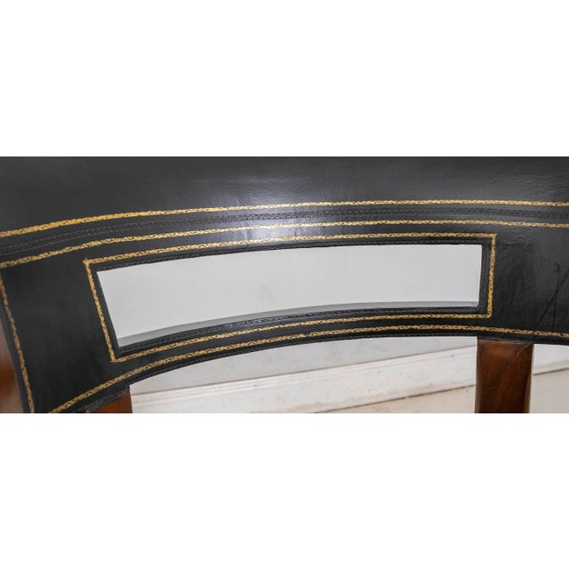 1980s Maitland Smith Set of 4 Empire Style Barrel Back Leather Club Chairs For Sale - Image 9 of 18