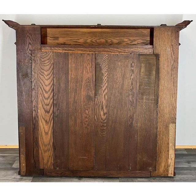 Antique French Style Carved Oak Wall Mirror For Sale - Image 10 of 11