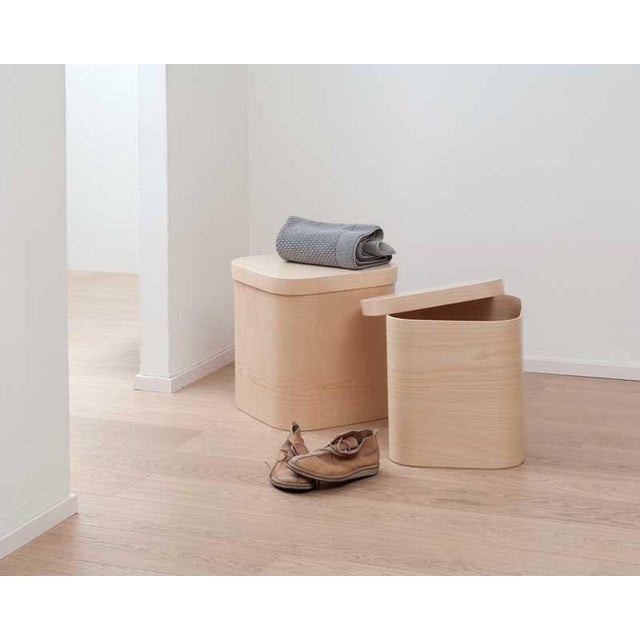 Contemporary Square Wooden Box with Rounded Edges by Villahomecollection For Sale - Image 3 of 3