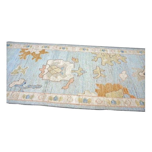 Textile 21st Century Turkish Oushak 2X10 Gold, Gray & Ivory, Handmade Runner Rug #1144115 For Sale - Image 7 of 12