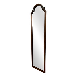 Tall Narrow Antique Wooden Scallop Frame Mirror, France, 1920s For Sale