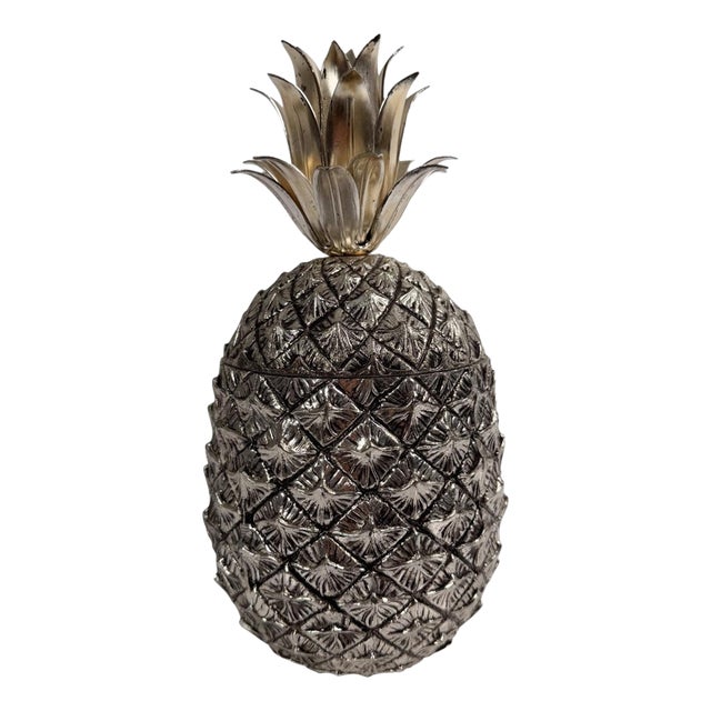 Mid-Century Pineapple Ice Bucket in Silvered Pewter attributed to Mauro Manetti, Italy, 1970s For Sale