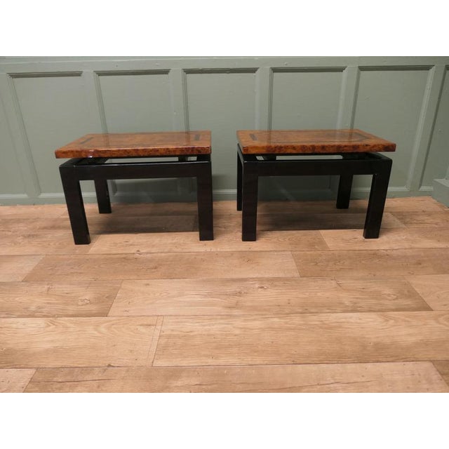 Wood Vintage Floating Top Low Tables, 1970, Set of 2 For Sale - Image 7 of 8