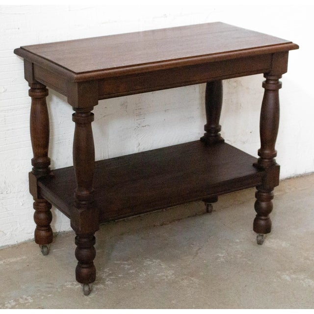 Mid-Century French Console or Wheeled Hallway Table For Sale - Image 4 of 11